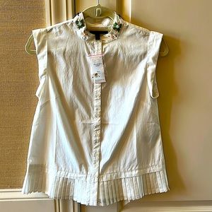 NWT Banana Republic sleeveless button down with embellished collar